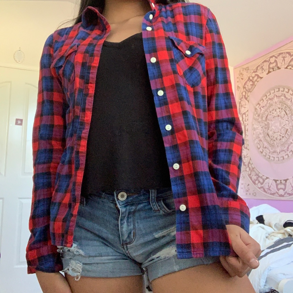 red & blue flannel